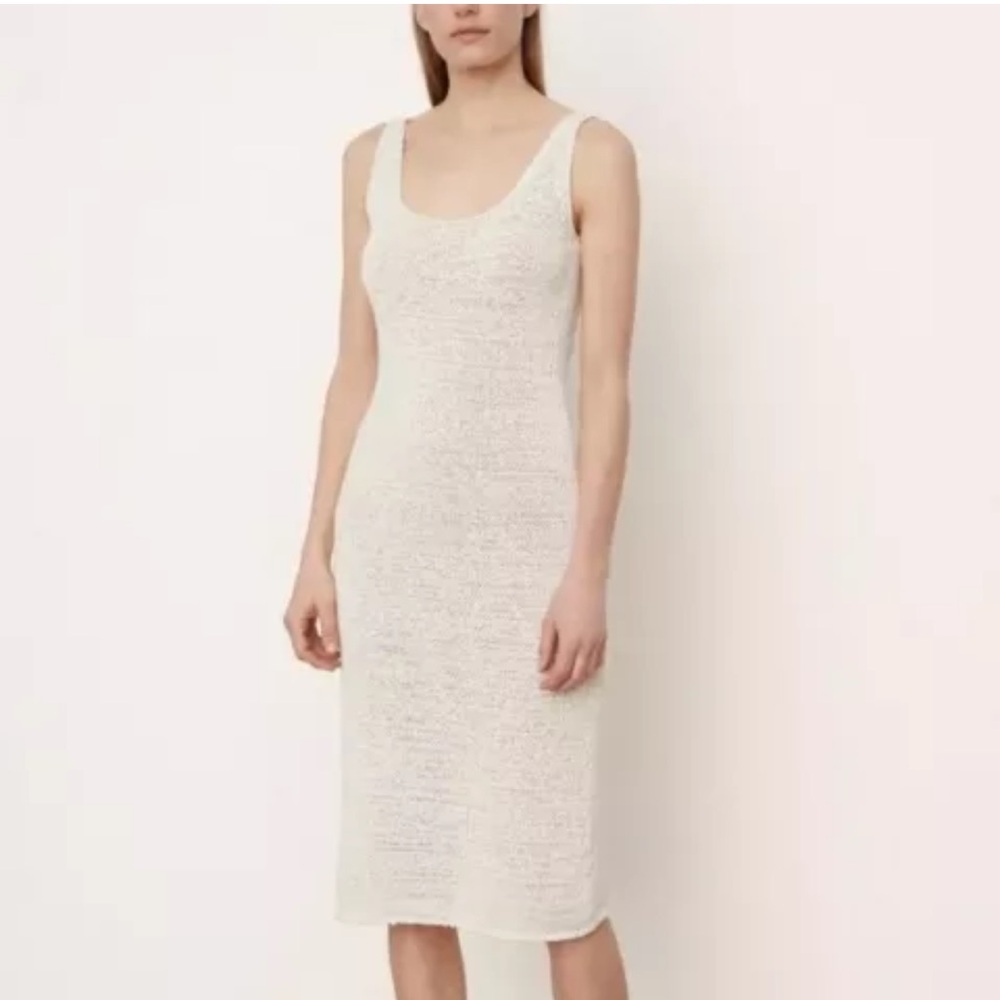 VINCE  Textured Knit Square-Neck Dress Cream Size Medium Great Condition